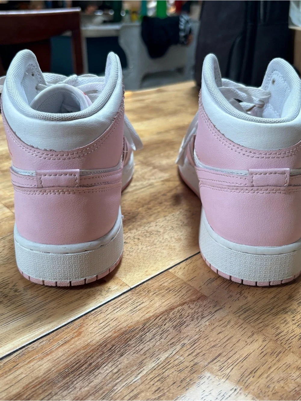 Nike Pink and White High-Top Sneakers